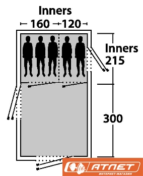 Палатка туристическая Outwell NEWPORT L + матрас 2-х местный в подарок