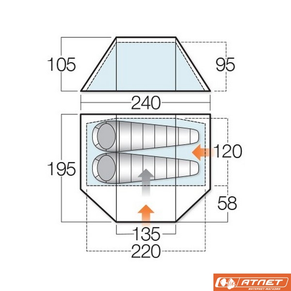 Палатка Vango Delta Alloy 200 Cactus