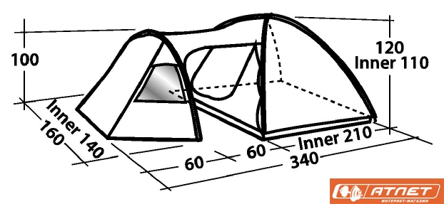 Палатка туристическая Easy Camp ECLIPSE 200