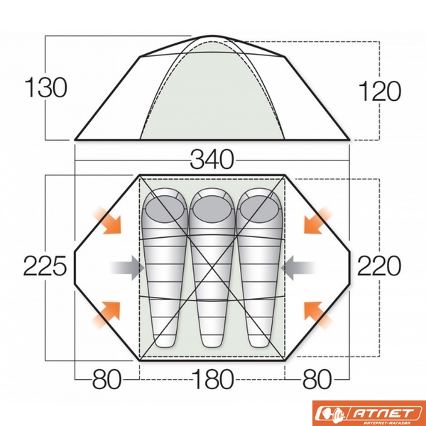 Палатка Vango Mistral 300 Terracotta