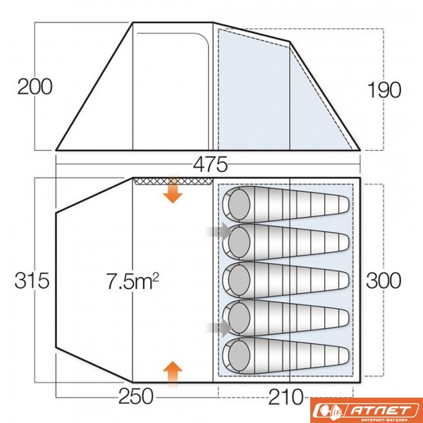 Палатка Vango Beta Alloy 550XL Cactus