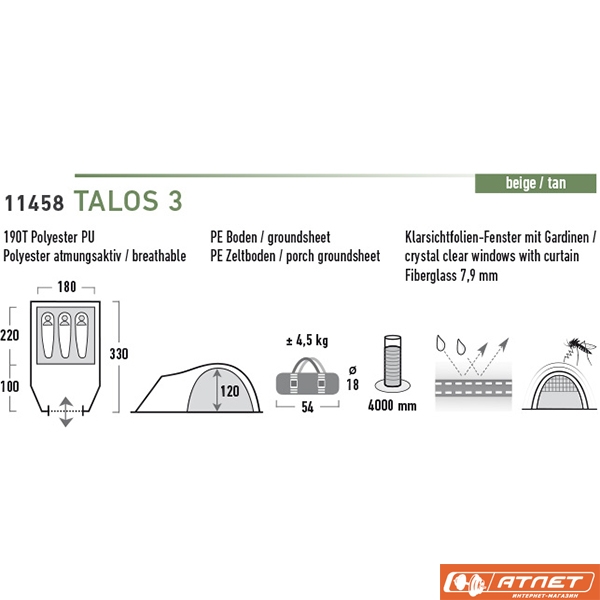 Палатка High Peak Talos 3