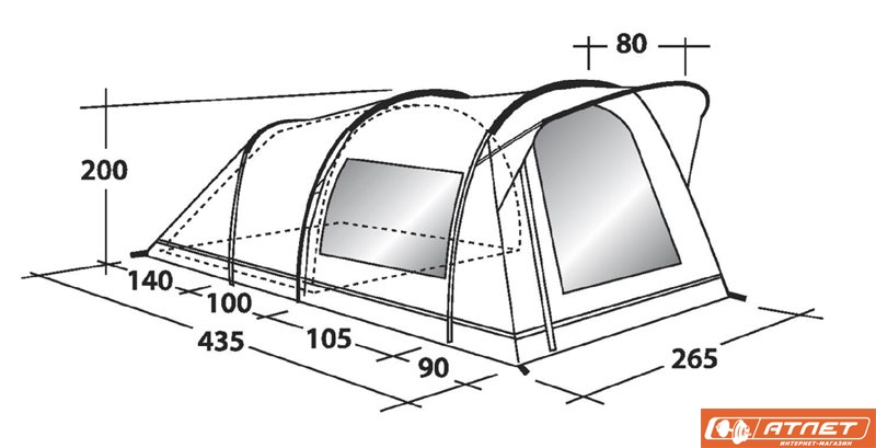 Палатка туристическая Outwell BIRDLAND 4E + мангал в комлекте