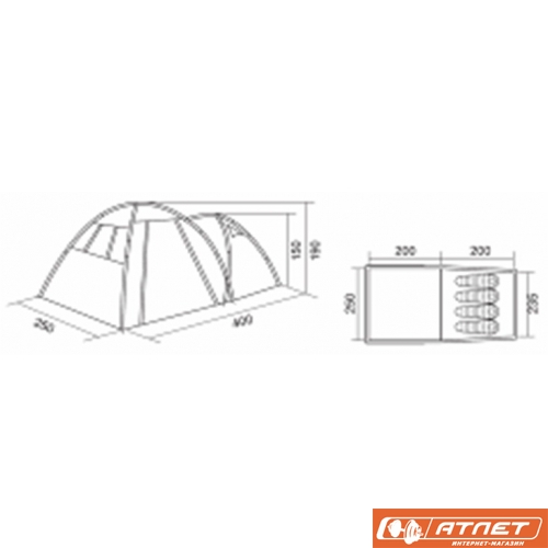 Палатка Red Point Base 4 + матрас 2-х местный в подарок