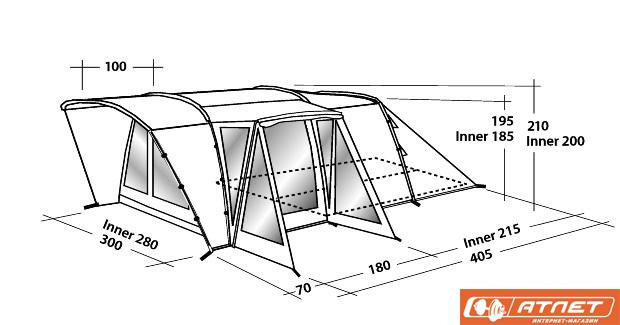 Палатка туристическая Easy Camp PALMADALE 500 + матрас 2-х местный в подарок