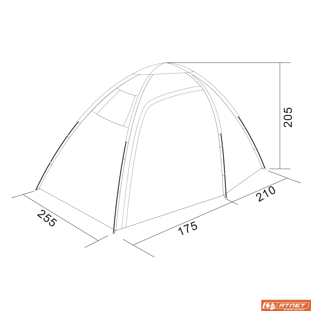 Палатка Red Point Kimeriya 4 + матрас 2-х местный в подарок