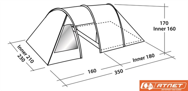 Палатка туристическая Easy Camp GALAXY 300 + матрас 2-х местный в подарок