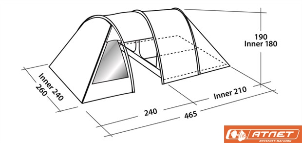 Палатка туристическая Easy Camp GALAXY 400 + матрас 2-х местный в подарок