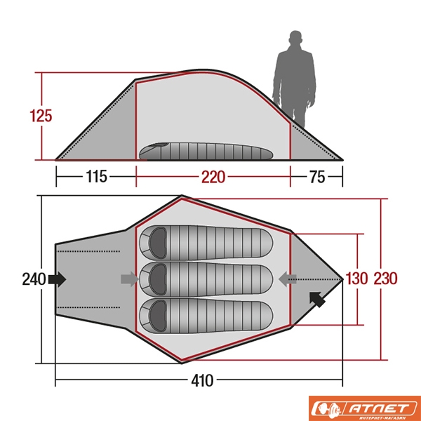 Палатка Wechsel Halos 3 Travel Line (Oak)