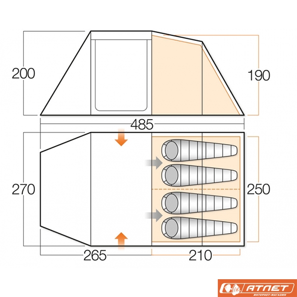 Палатка Vango Drummond 400 Herbal