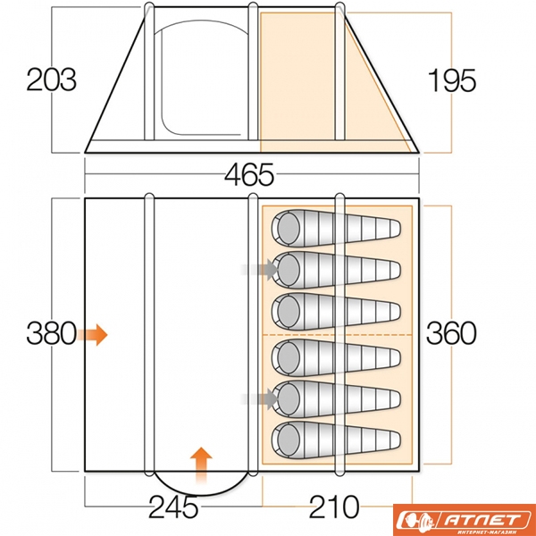 Палатка Vango Ravello 600 Herbal + мангал в подарок