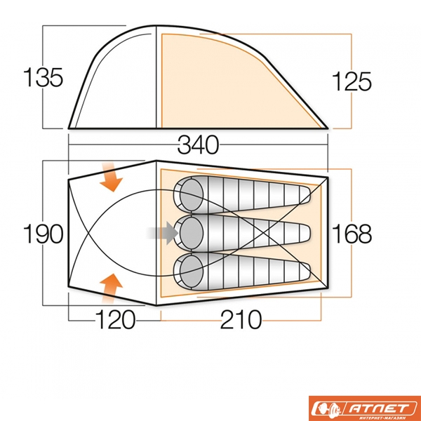 Палатка Vango Sierra 300 Herbal