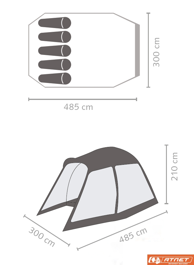 Палатка Salewa Mirage 5 + матрас 2-х местный в подарок