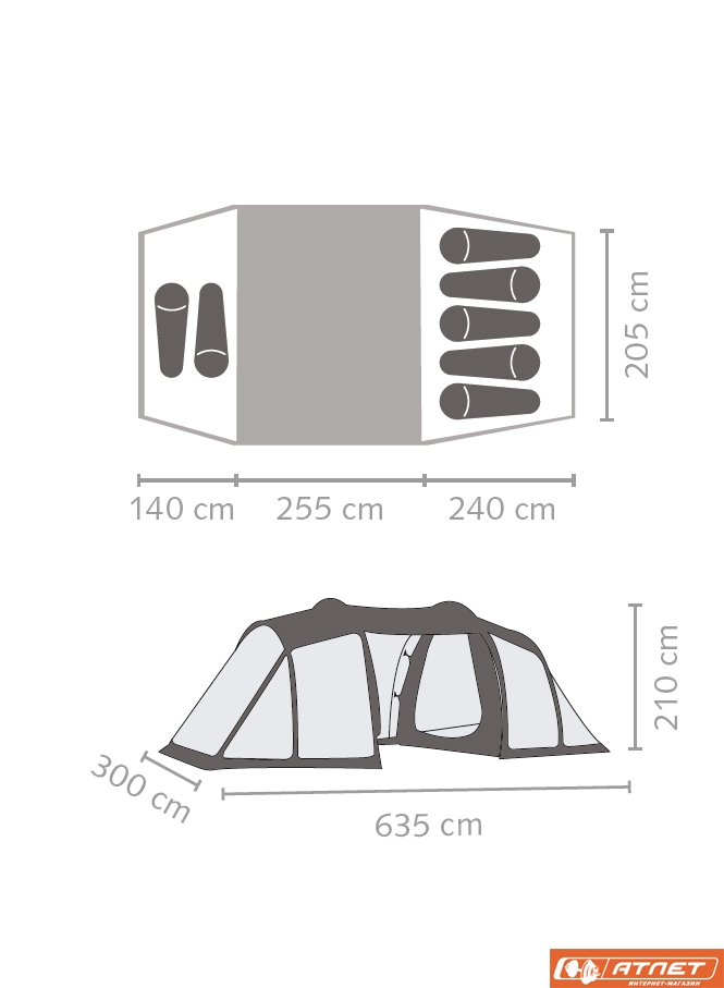 Палатка Salewa Mirage 7 + матрас 2-х местный в подарок