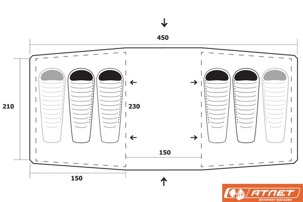 Палатка Trimm Comfort II + матрас 2-х спальный в подарок